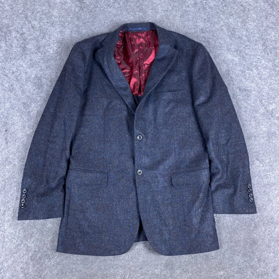Blazer Oliver Wicks Para Hombres 44L Azul Abrigo Deportivo Chaqueta Bebé Alpaca Dos Botones Foto 1 de 4