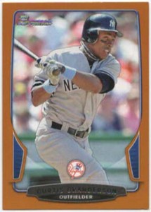 2013 Bowman #37 CURTIS GRANDERSON "ORANGE BORDER" Parallel Card #188/250