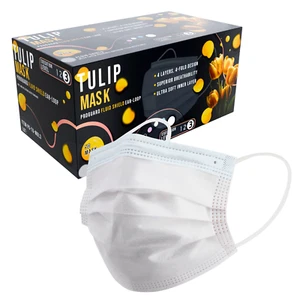 50 White ASTM Level 3 Face Masks 4-Ply, Disposable Surgical Medical Shield Tulip - Picture 1 of 7