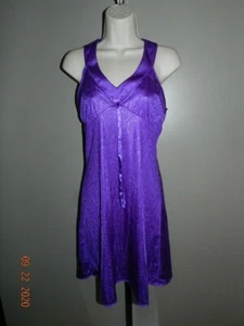 CAMICIA DA NOTTE BABYDOLL "ILUSION" VINTAGE viola schiena trasparente taglia: S - Foto 1 di 4
