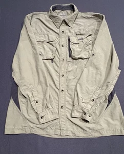 Natural Gear Men’s Size Large Vented Tan Magnetic Pocket Fishing Shirt - Picture 1 of 12