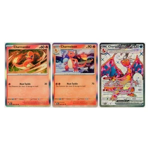 Juego promocional Pokémon Charmander Charmeleon Charizard EX SV Obsidian Flames 2023 - Imagen 1 de 5