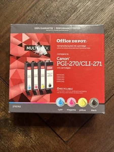 Office DEPOT Compare to Canon CLI-271 Ink Cartridges Cyan Magenta Yellow Black - Picture 1 of 6