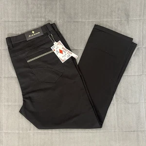 Ace Of Diamond Herren Bootcut Jeans 40x30 schwarz bestickt Tasche Y2K Etikett - Bild 1 von 15