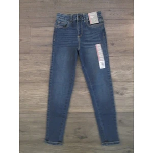 Kids Blue Jeans Size 10-12 Girls High Rise Skinny Stretch Medium Dark Wash Denim - Picture 1 of 6