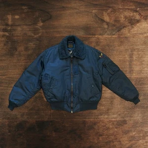Vintage 80s USAF B-15D Flight Bomber Aviator Military Jacket Air Force Men Large - Picture 1 of 6