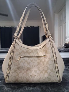 Coach Kristi Schultertasche Schlangenleder Signature Ivory Leder C7332 - Bild 1 von 22