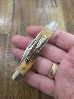 Navaja de Bolsillo Vintage Case XX Stag Handle Blue Scroll 2 Hojas 52087 SSP Foto 1 de 4