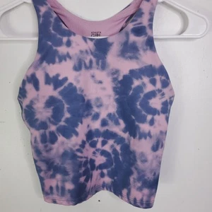 Athleta Girl Bra Youth Large Longline High Neck Tie Dye Sports Athleisure - Picture 1 of 5