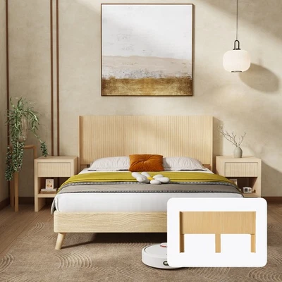 Wide Wooden King Headboard Modern Farmhouse Headboards - Image 1 of 4