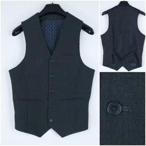 Mens Waistcoat Small Size US 36 Vintage Grey ASOS Business Dress Vest - Picture 1 of 9