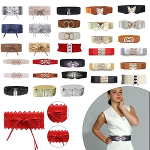 Mujeres Damas Hebilla Ancha Cinturón Elástico Elastizado Vestido Cintura Cintura Corsé - Imagen 1 de 73