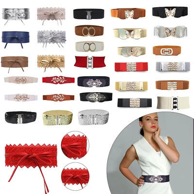 Ceinture Élastique Large À Boucle Pour Femmes Robe Cintrée Corset - Photo 1/4