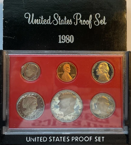 1980 Proof Set ** Great Birthday Gift for the Dad/Son/Friend born this year ** Cover