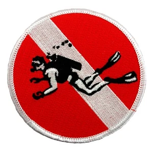 TAUCHEN BESTICKT AUFBÜGELN TAUCHAUFNÄHER Haut Taucher Daunen Emblem Bläschen NEU - Bild 1 von 4