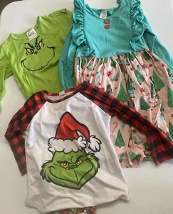 Girl’s Clothing Lot Sz 7/8 Christmas Outfits Grinch & Nutcracker Play Holiday - Picture 1 of 23
