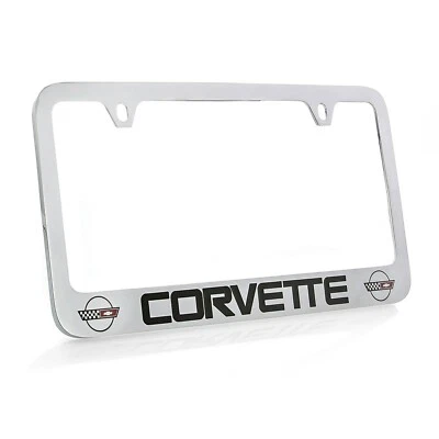 Chevrolet Corvette C4 Chrome Plated Metal Engraved License Plate Frame - Image 1 of 3