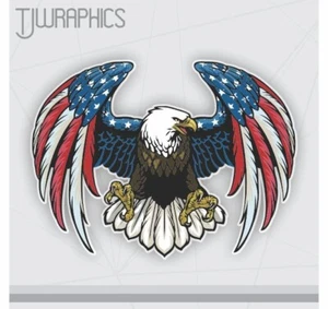 BANDERA AMERICAN EAGLE Calva Hecha en EE. UU. Calcomanía Adhesiva Camión Ventana Coche Pared - Imagen 1 de 1