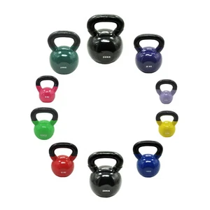 4kg - 32kg Vinyl Coating Cast Iron Kettlebell - Home Gym Kettlebell - Single ONE - Picture 1 of 10