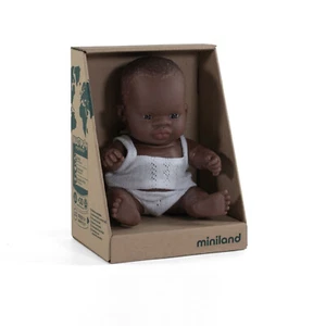 Miniland Anatomically Correct Black Baby Boy Doll 21cm - Picture 1 of 3