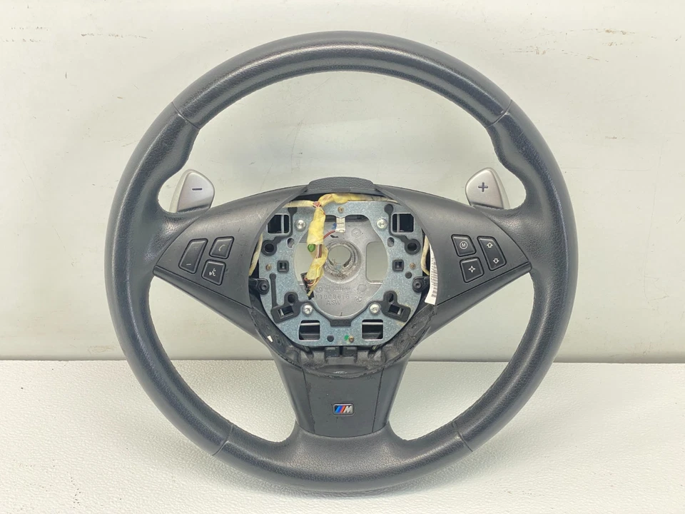 Volante deportivo de cuero BMW E60 E63 E64 M5 M6 SMG M con palancas de cambio OEM✅ Foto 1 de 4