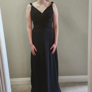 Christina Wu Evening Gown Sz. 10 Dress Bridesmaid Blk Elegant Formal Classic - Picture 1 of 12