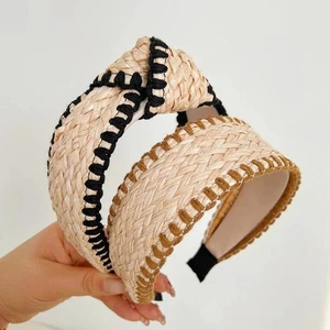 Neu Mode Haarband Frauen Stroh Stirnband Turban Sommer Freizeit Reise Haarbänder - Bild 1 von 22