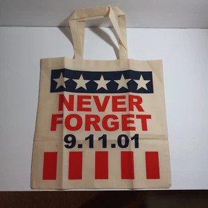 NEVER FORGET 9/11 Bag Tote 15.5” Square Tunnel To Towers Foundation T2T.org - Picture 1 of 2