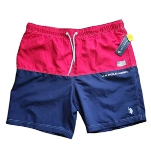 U.S. Polo Assn. NWT Men's XL Red and Navy Swim Trunks - Picture 1 of 4