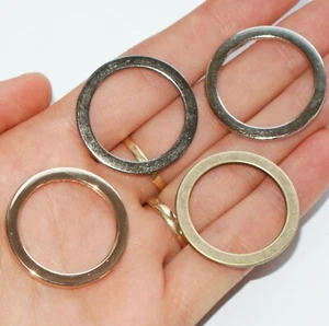 FLAT WELDED O-Rings ~ 32mm inner dia ~ Metal ALLOY Leathercraft BUCKLES O Rings - Picture 1 of 5