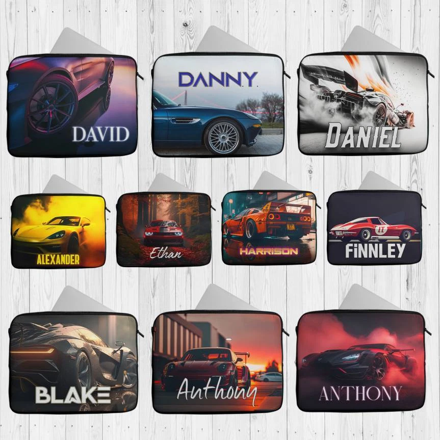 Personalised Laptop Case Any Name Car Design  Sleeve Tablet Bag 96 - Image 1 of 1