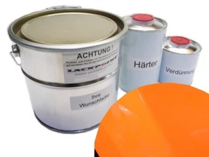 1 Liter Set 2K Autolack Daytona Orange kein Klarlack Glanz UNI Trendlack Farbe - Bild 1 von 2