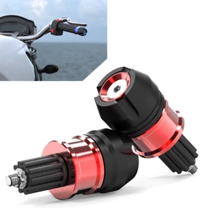 CNC Aluminium Motorrad Bike ATVs Lenkergriffe Bar End Cap Plugs Slider ROT - Picture 1 of 6