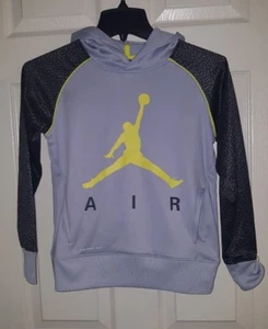 Authentic Nike Jordan Therma Fit Hoodie Jacket Youth S 8-10 Unisex gray/yellow - Picture 1 of 5