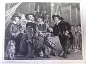 Lithographie XIXe " LES BOURGMESTRES " Peint par Vander Helst 34x22 - Picture 1 of 2