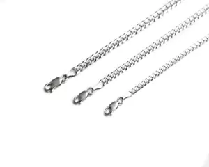 Solid 10k White Gold Men's Women 4MM-6MM Cuban Link Chain Necklace 16" 30" - Picture 1 of 4