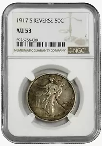 1917 S Reverse United States Walking Liberty Half Dollar 50c Coin NGC AU 53 - Picture 1 of 2