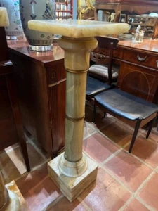 Antique Italian Neo Classical  Onynx & Marble Pedestal Column Stand - Picture 1 of 7