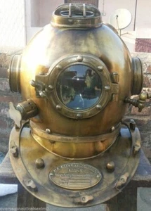 Antiker Scuba SCA Taucher Taucherhelm US Navy Mark V Tiefsee Marine Nautischer - Bild 1 von 6