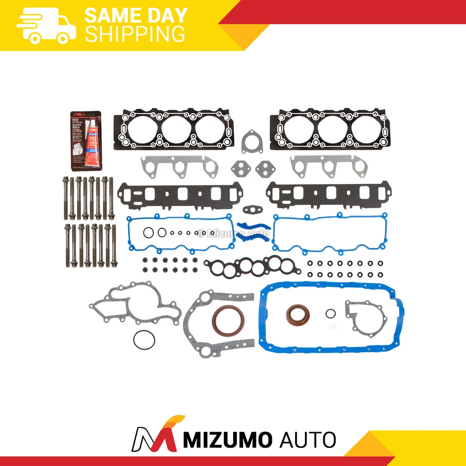 Full Gasket Set Head Bolts Fit 91-95 3.0L Ford Mercury OHV VIN U 1 - Image 1 of 4