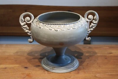 Schale/Amphore aus Blech, antikgrau/blau, shabby-chic, Pflanzschale groß - Bild 1 von 4
