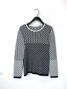 Devernois Knit Jumper Multicoloured Geometric Pattern Round Neck Size 1 UK S - Picture 1 of 8