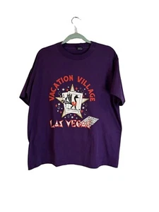Vintage Einzelstich Lila Las Vegas Vacation Village T-Shirt Größe XL - Bild 1 von 5
