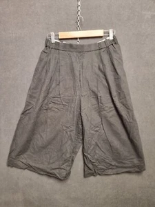 Marimekko Black Wide Leg Culottes Shorts womens M Linen Cotton Blend - Picture 1 of 7