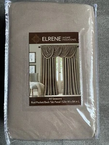Elrene Home Fashion Curtain Panel all Seasons 52"x84" Taupe (E) - Picture 1 of 4