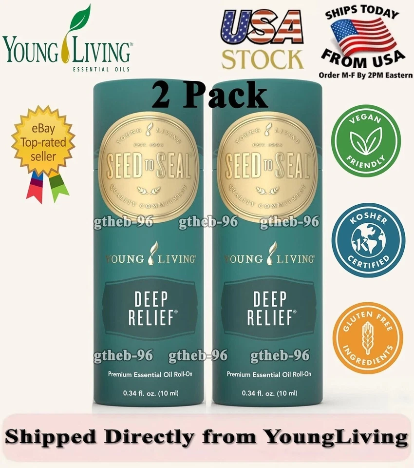 Paquete de 2 - Young Living ALIVIO PROFUNDO 10 ml aceite esencial enrollable - NUEVO Y SELLADO Foto 1 de 1