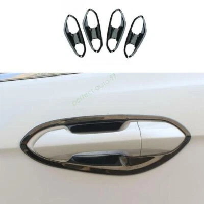 Cubierta de cuenco de puerta lateral exterior de acero negro para Ford Mondeo/Fusion 2013-2020 4X Foto 1 de 4