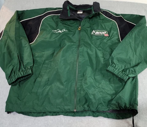 Nascar Racing Dale Ernhardt Jr Mens XL Jacket Long Sleeve Zip Green Wind Breaker Cover