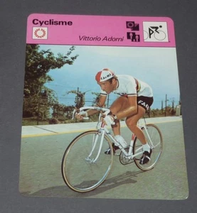 FICHE CYCLISME 1970 VITTORIO ADORNI ITALIA GIRO TOUR WIELRIJDER CICLISMO - Imagen 1 de 2