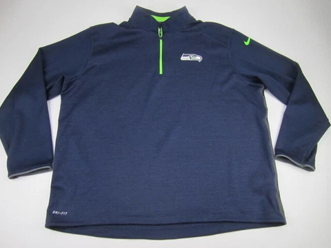 Mens 3XL Seattle Seahawks Onfield Nike Game Day 1/4 zip pullover sweater Cover